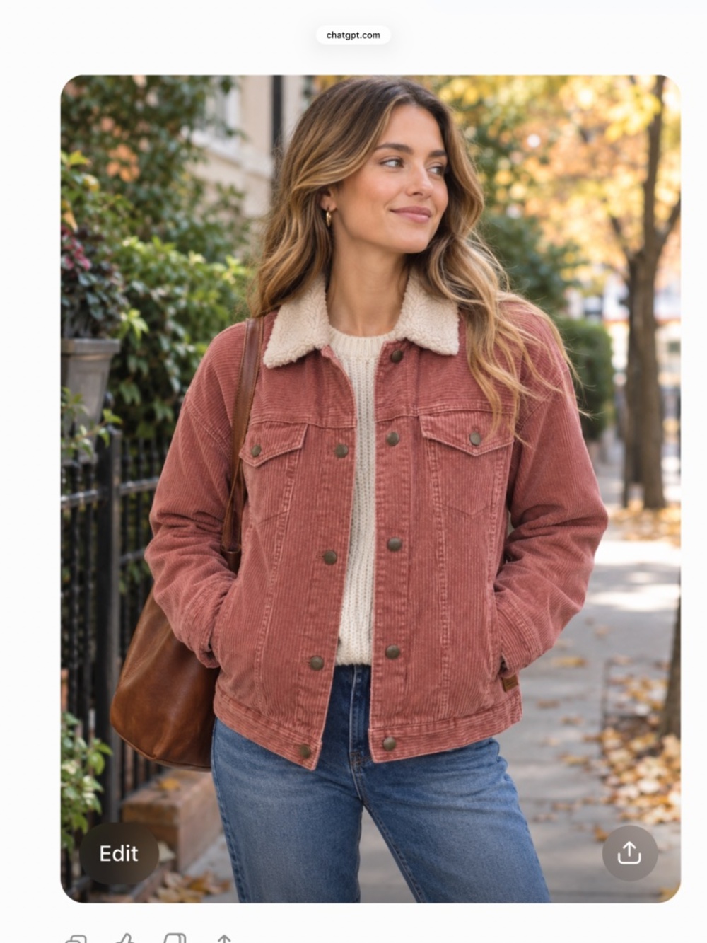 Roxy (NWT) Corduroy Auburn Plush Collared Good Fortune Jacket Sz L